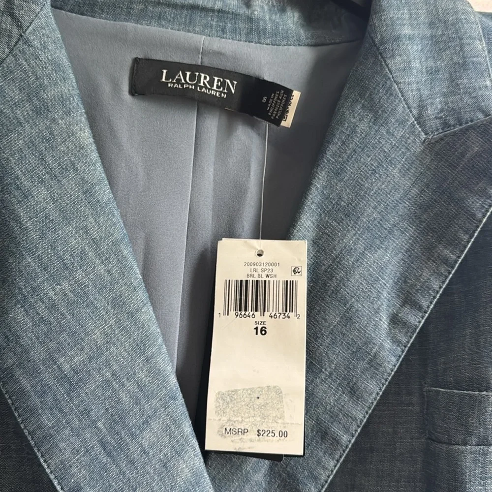 LAUREN RALPH LAUREN Women's Double-Breasted Chambray Blazer
